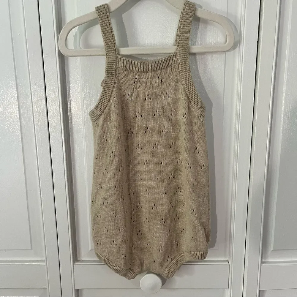 Carter's Organic Little Planet Baby Pointelle Cream Color Bubble Romper Size 18m